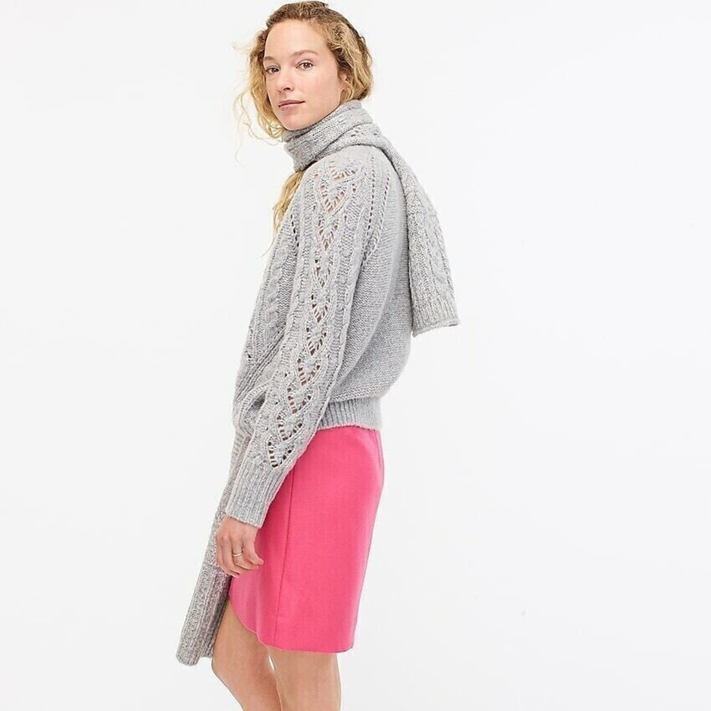 J Crew Patch Pocket Mini Skirt Double Serge Wool Barbie Bright Fuchsia 16T Tall - Picture 5 of 10